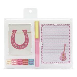 🪷 NIB Playing Card & Dice Set, Includes notepad, pen, & decorative elements.